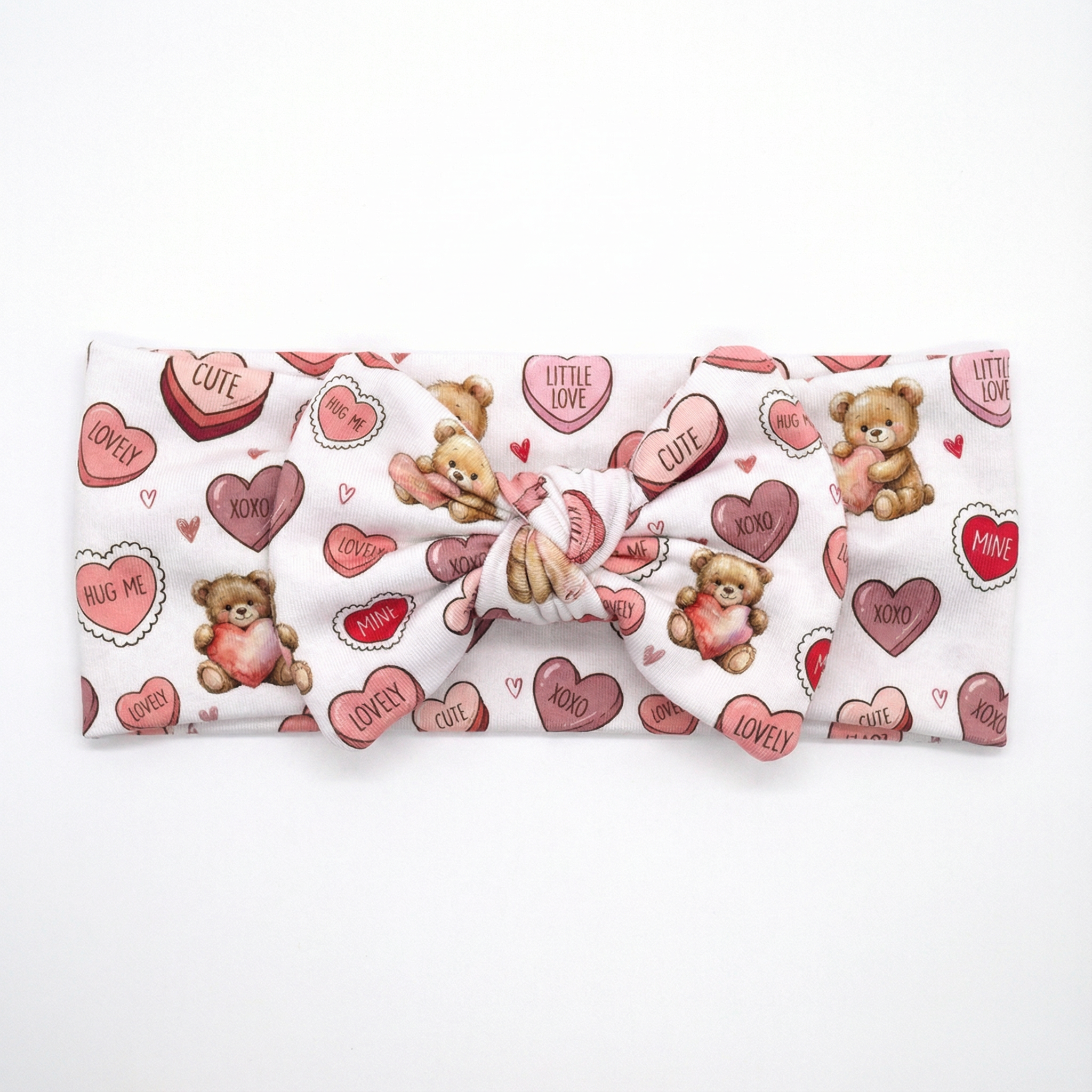 Personalized Bow Headband in Red Sweet Heart