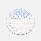 Personalized Birth Stats Sign in Purple Hydrangea