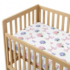 Personalized Crib Sheet in Purple Hydrangea