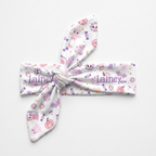 Personalized Knotted Headband in Blush Boo