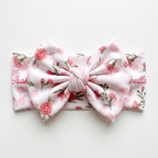 Personalized Bow Headband in Carnation