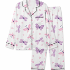 Long Sleeve Women's Pajama Set in Butterfly Whispers