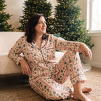 Long Sleeve Women's Pajama Set in Sweetly Trimmed