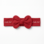Personalized Bow Headband in Cranberry