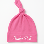 Personalized Knotted Hat in Bubblegum Pink