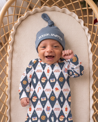 Personalized Sleep Gown in Dear Santa Blue