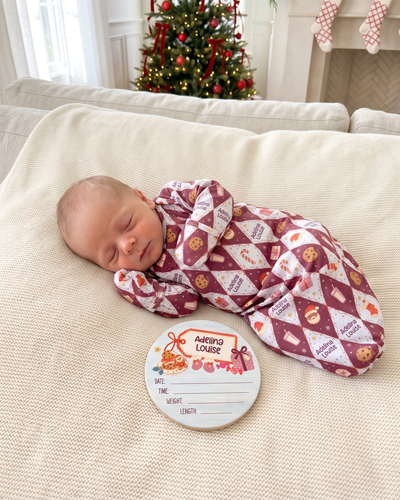 Birth Stats Sign in Dear Santa Pink