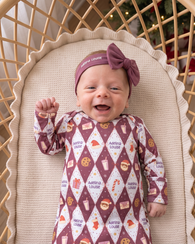 Personalized Sleep Gown in Dear Santa Pink