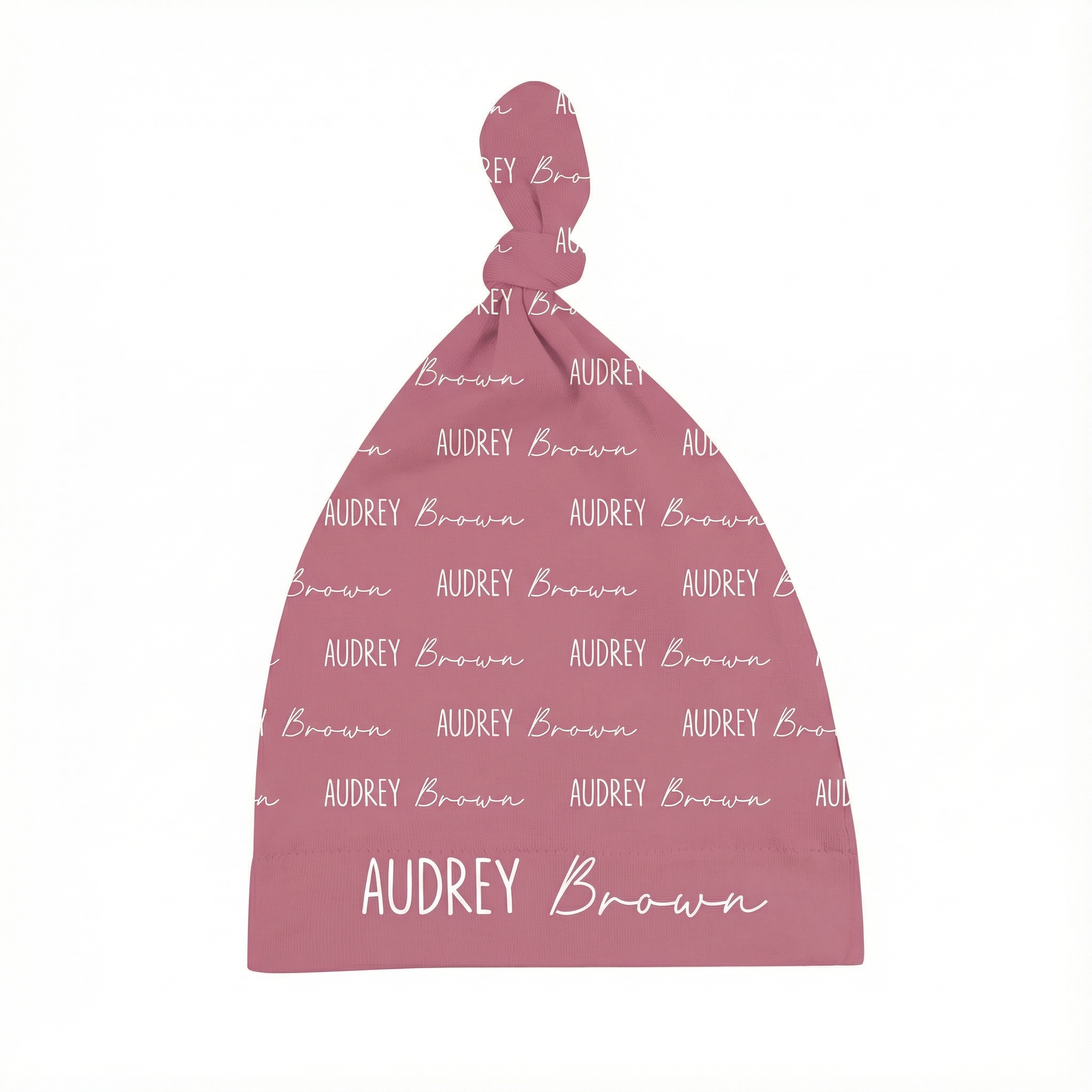 Personalized Knotted Hat Font Duo in Rosewood