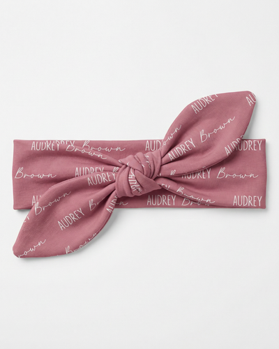 Personalized Knotted Headband Font Duo in Rosewood