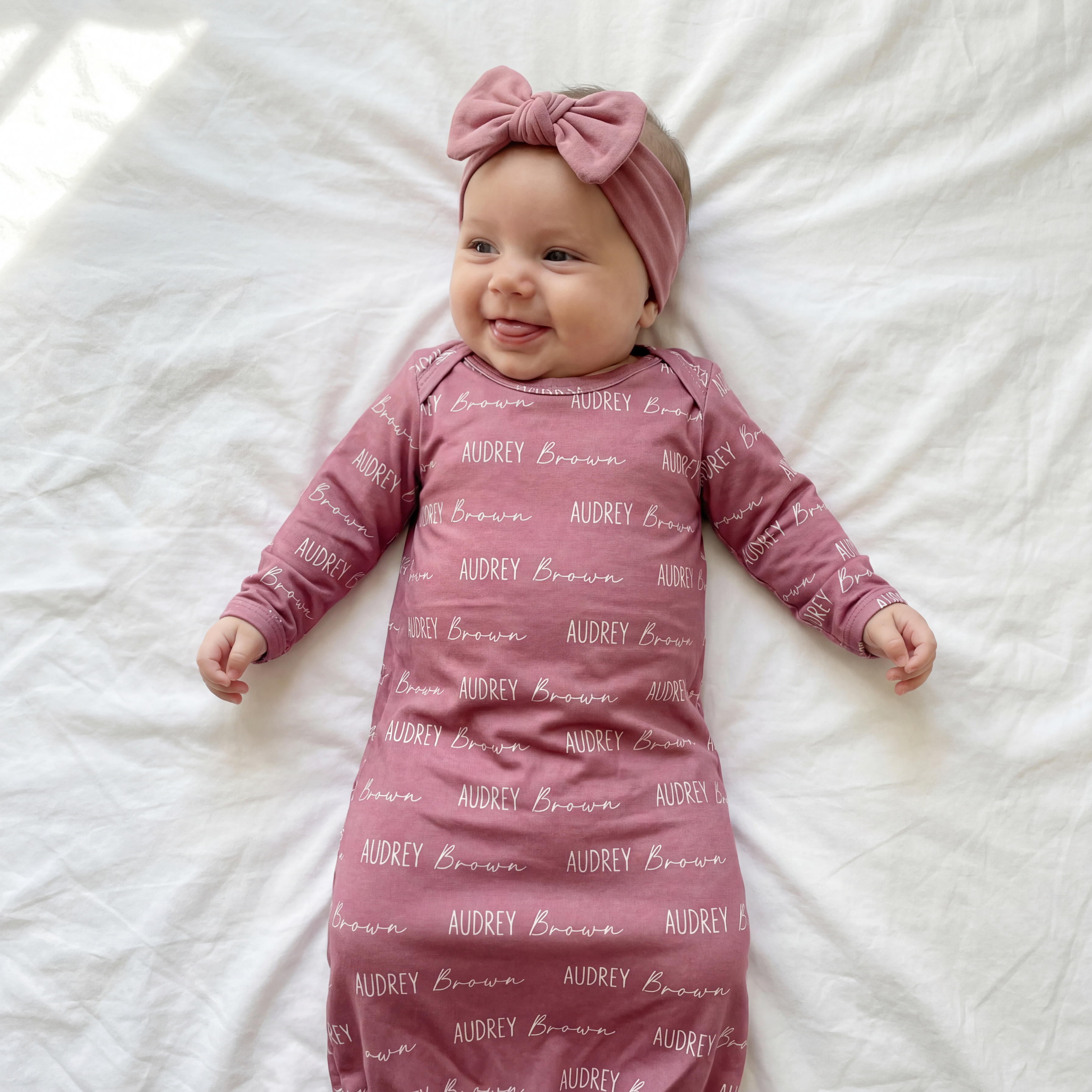 Personalized Sleep Gown Font Duo in Rosewood