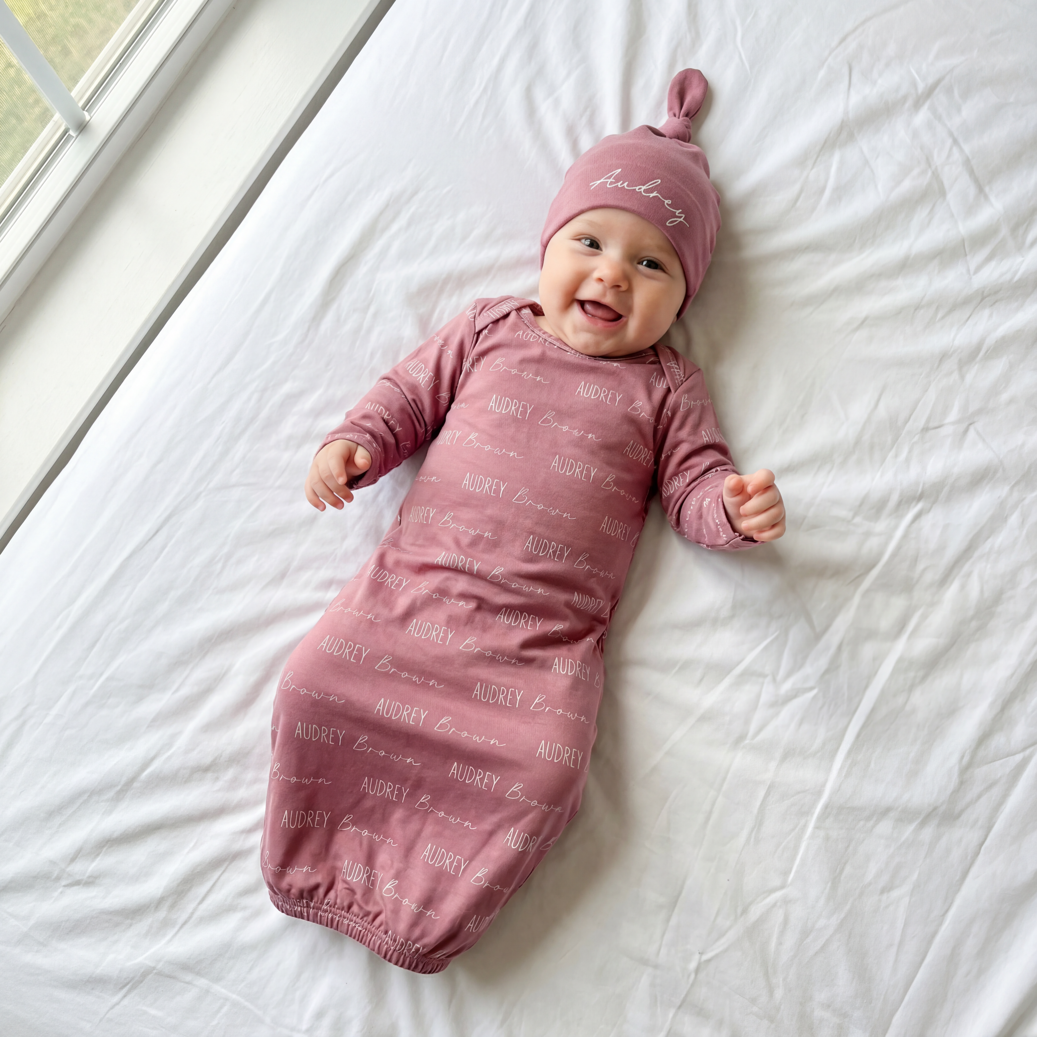 Personalized Sleep Gown Font Duo in Rosewood