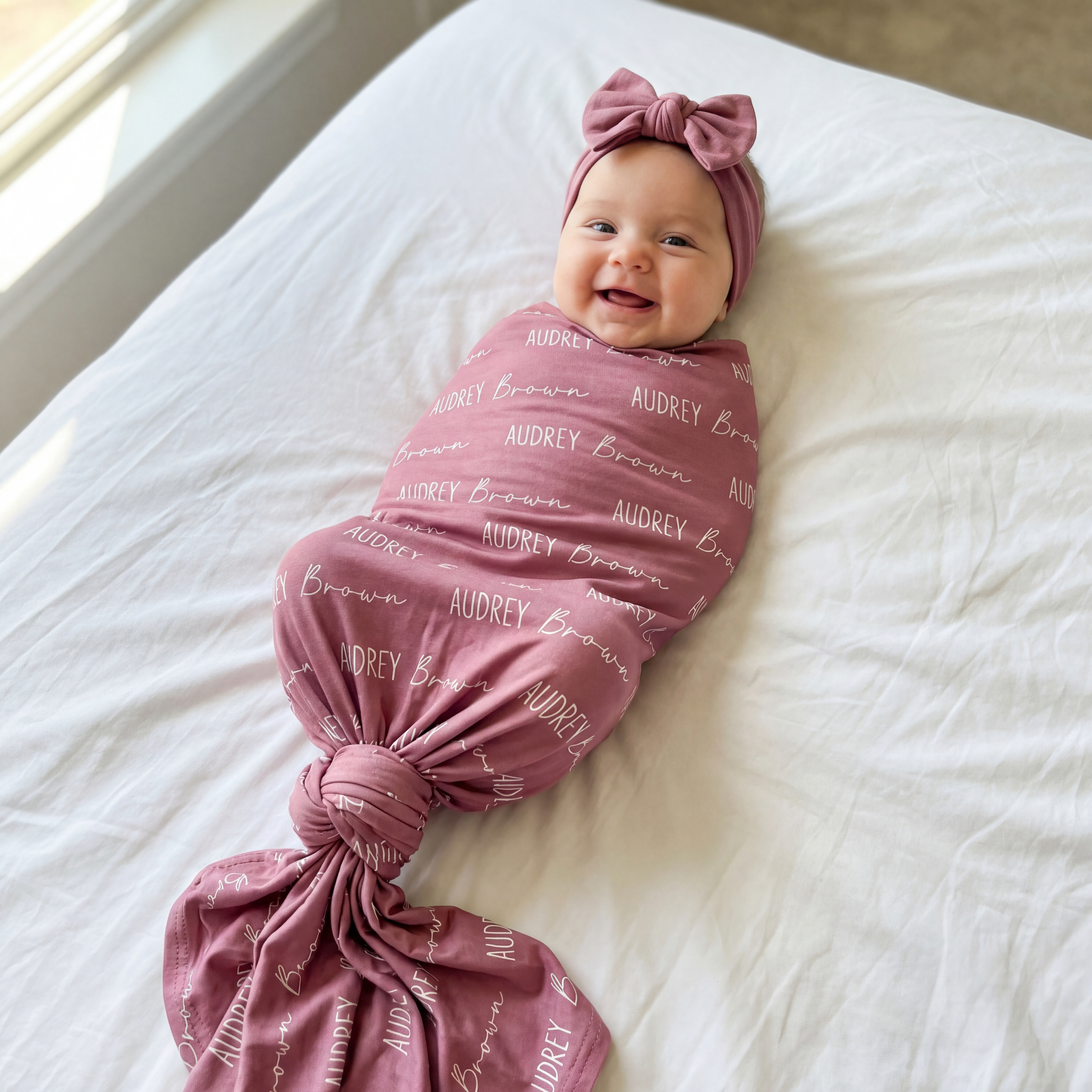 Personalized Swaddle Font Duo in Rosewood