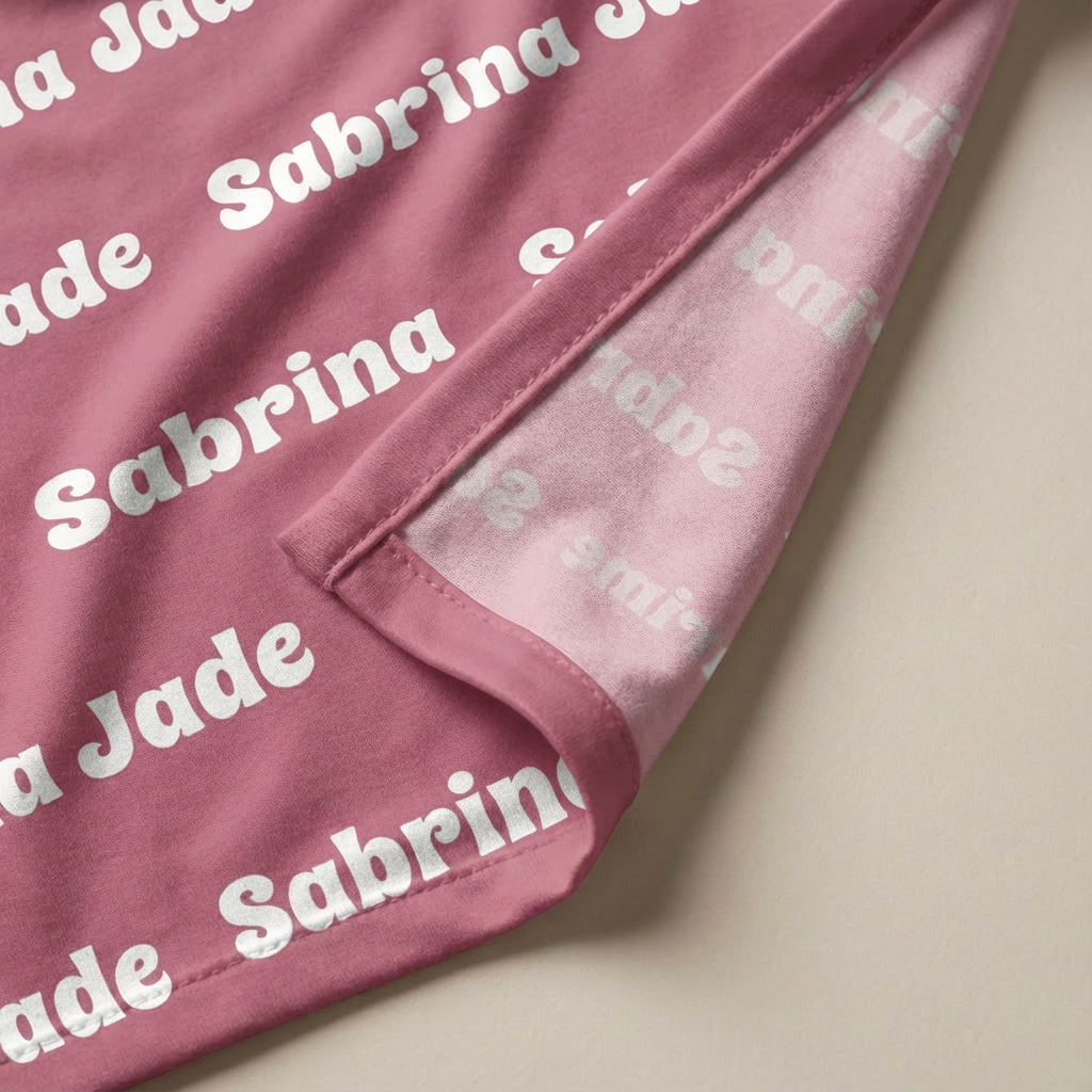 Personalized Swaddle Bubble Font in Rosewood