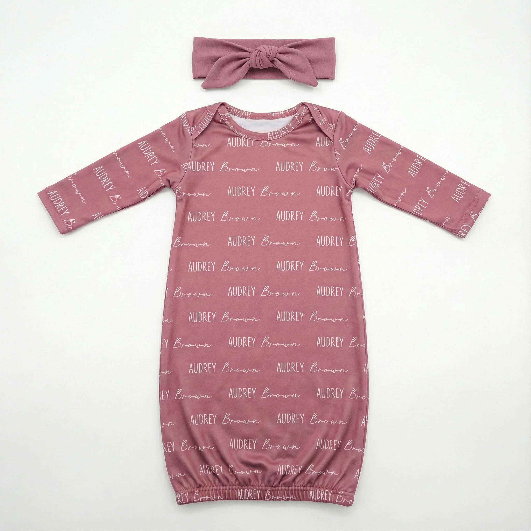 Personalized Sleep Gown Font Duo in Rosewood
