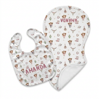 Personalized Bib and Burp Cloths in Western Girl