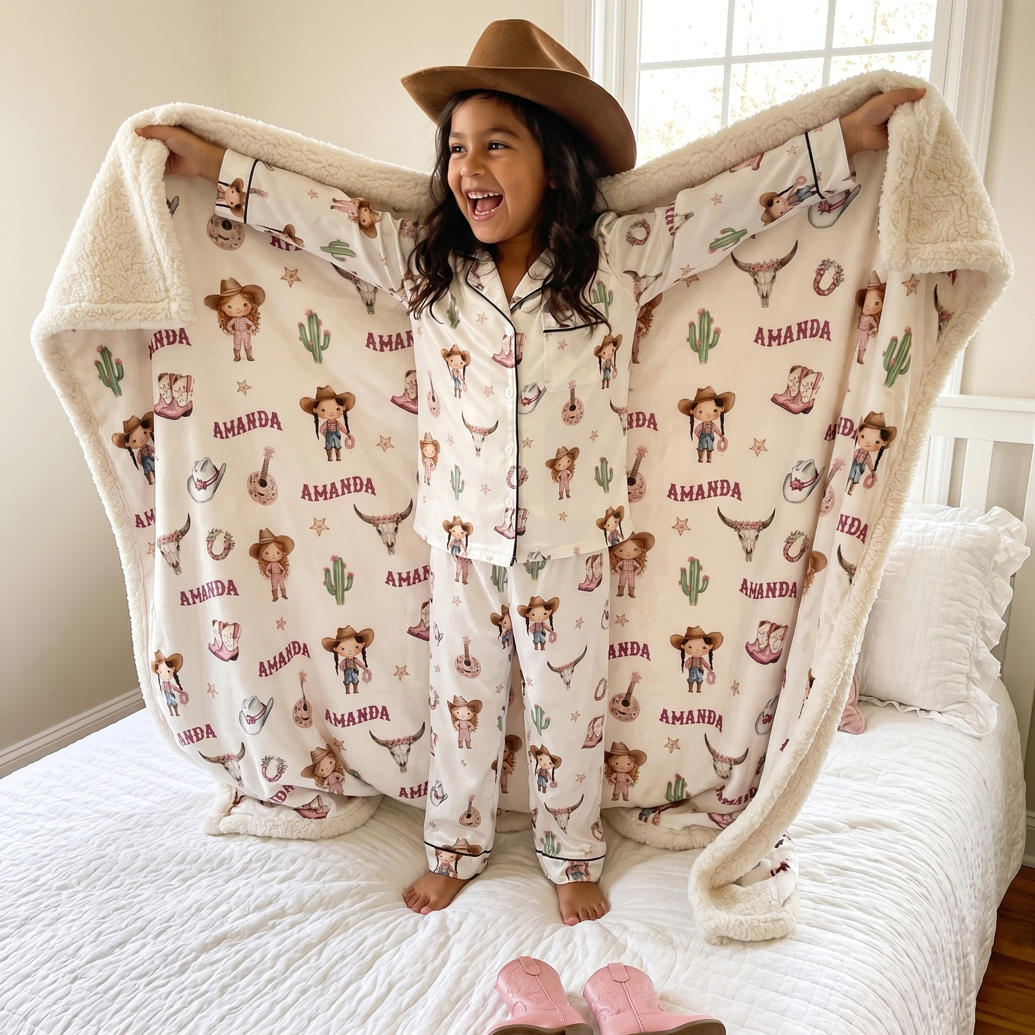 Personalized Blanket in Western Girl