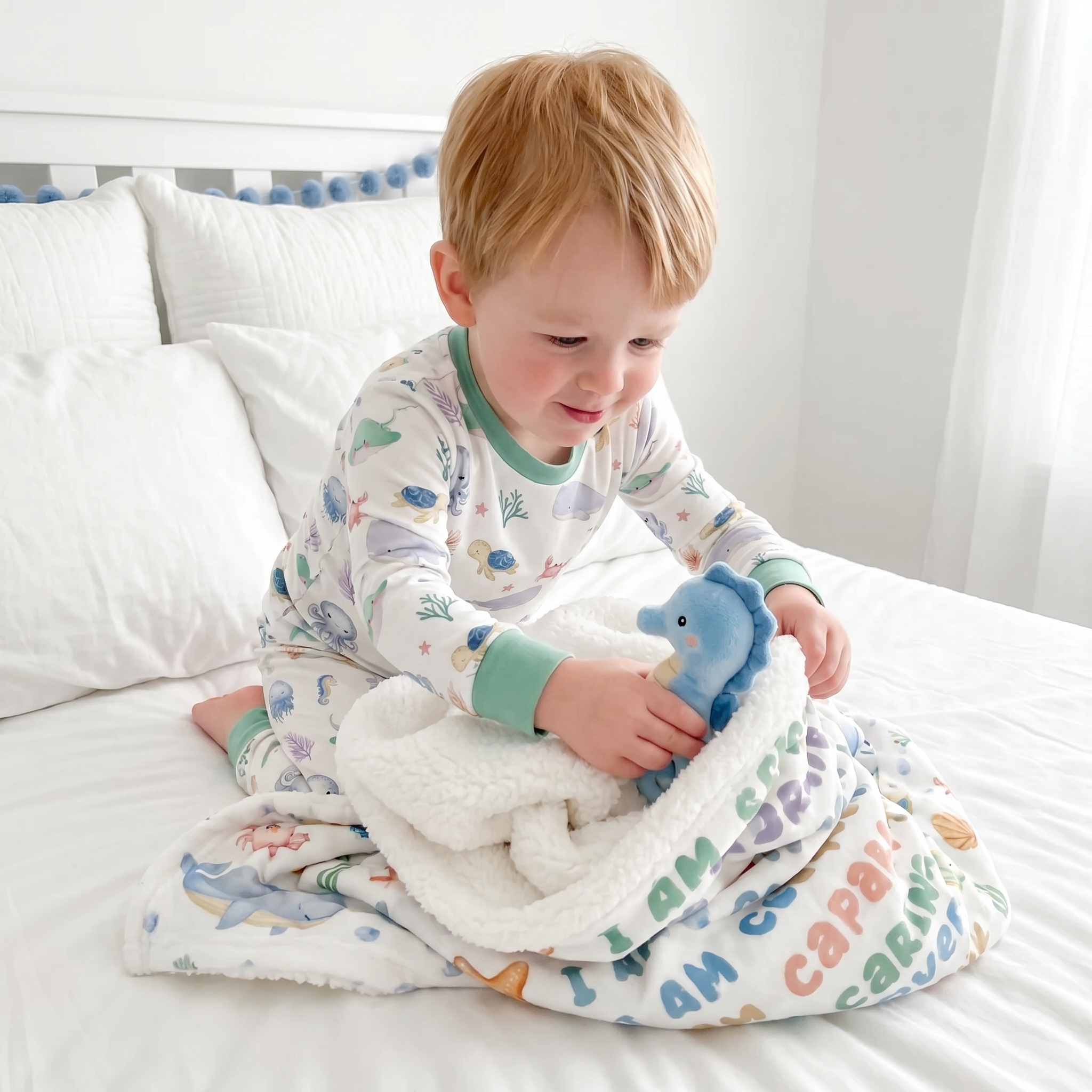 Affirmation Blanket in Sea Animals
