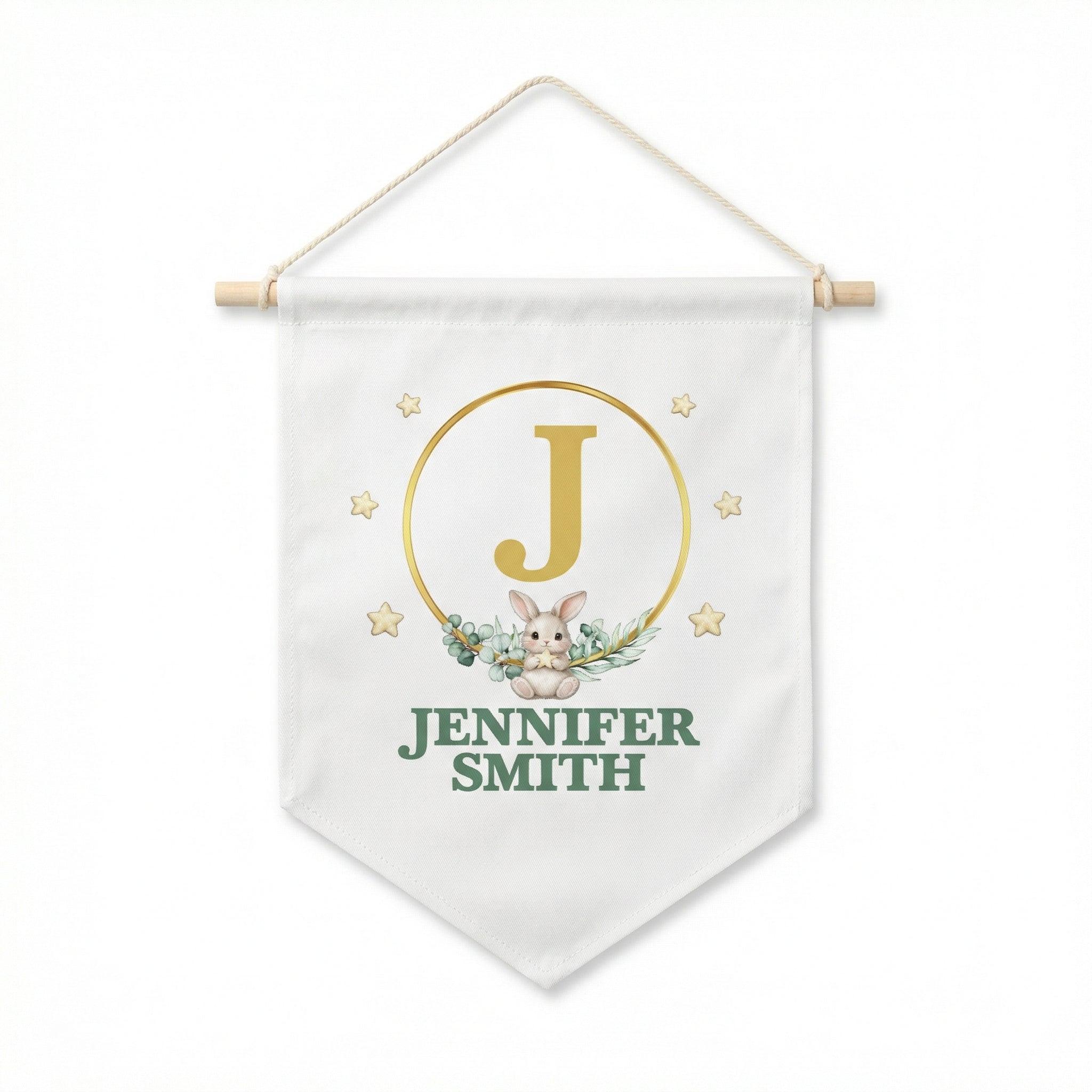 Personalized Pennant in Bunny Garden
