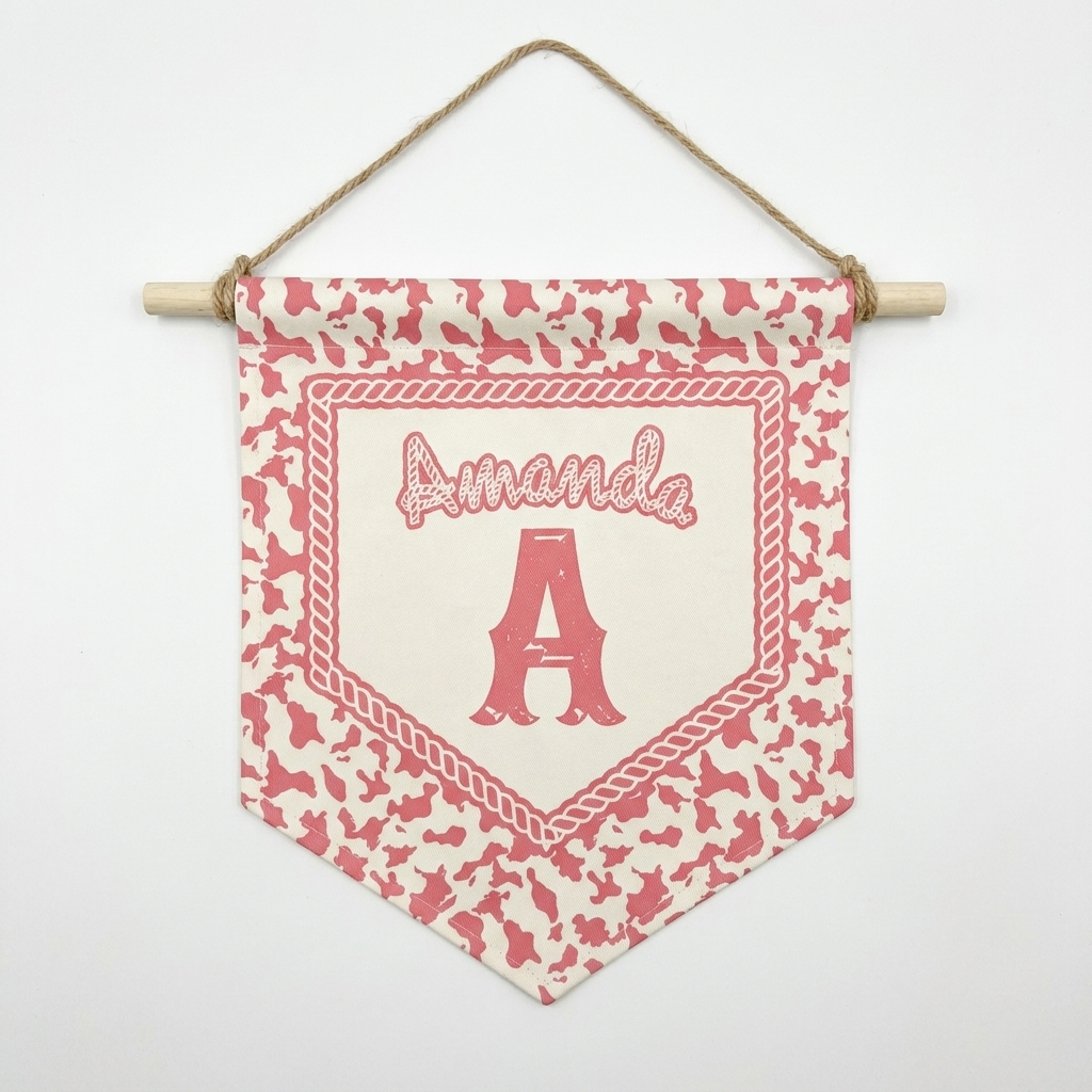 Personalized Shield Pennants in Western Girl
