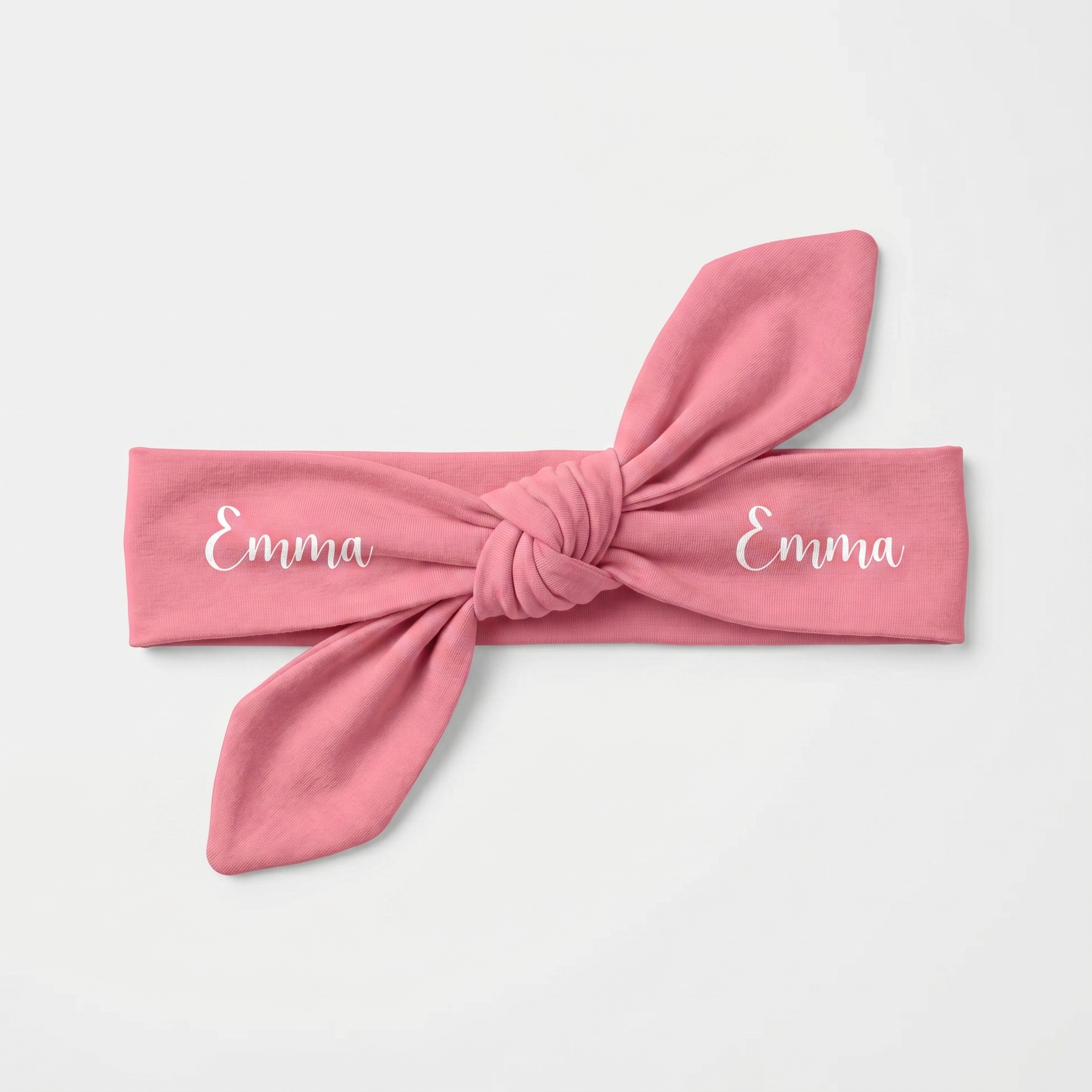 Personalized Knotted Headband in Rose Pink