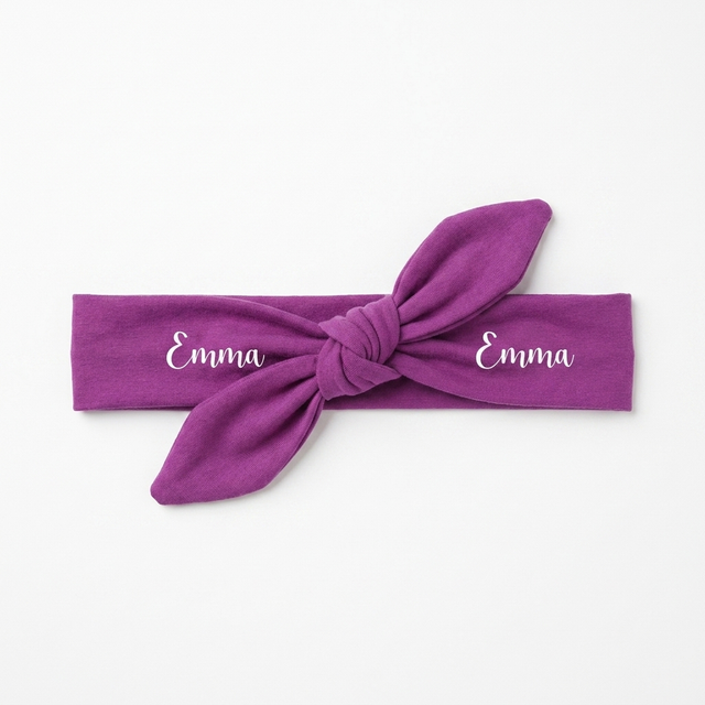 Personalized Knotted Headband in Violet