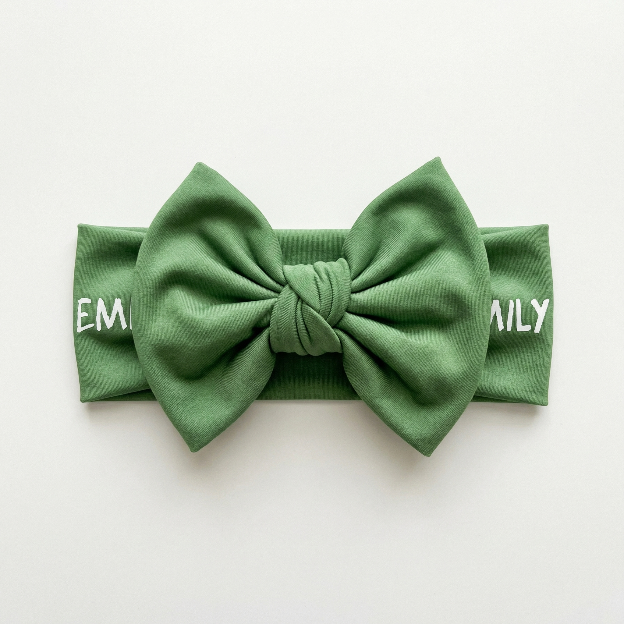 Personalized Bow Headband in Emerald Green