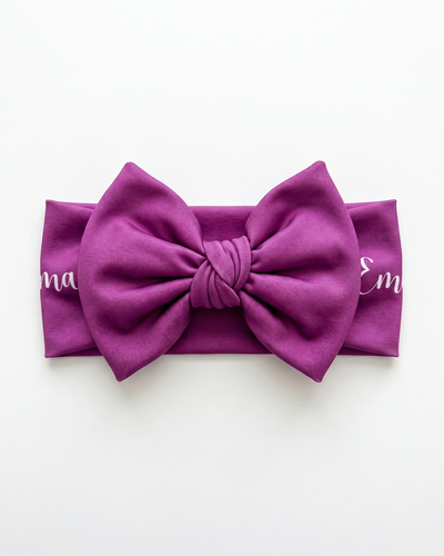 Personalized Bow Headband in Violet