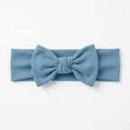 Personalized Bow Headband in Misty Blue