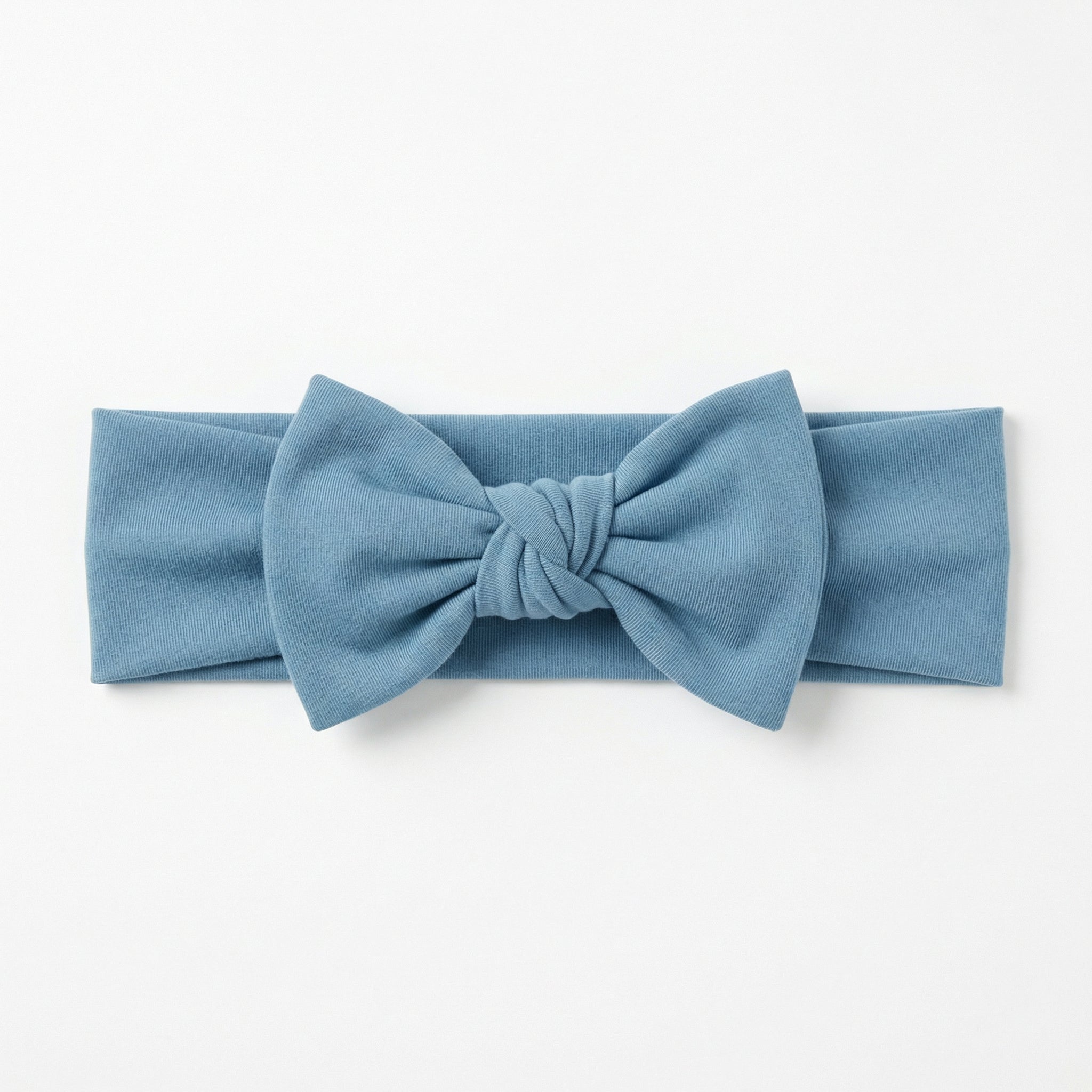 Personalized Bow Headband in Misty Blue