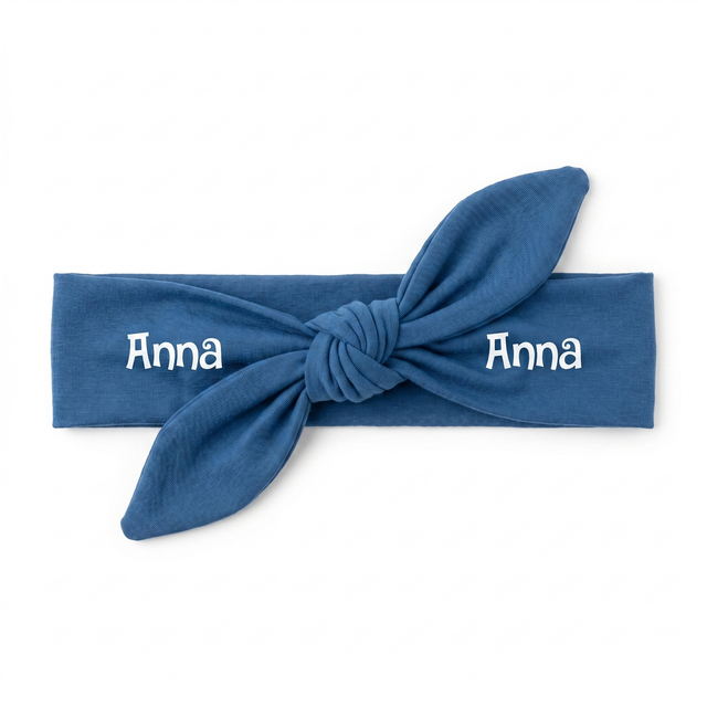Personalized Knotted Headband in Ocean Blue