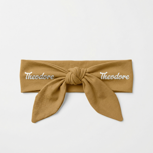 Personalized Knotted Headband in Coffee