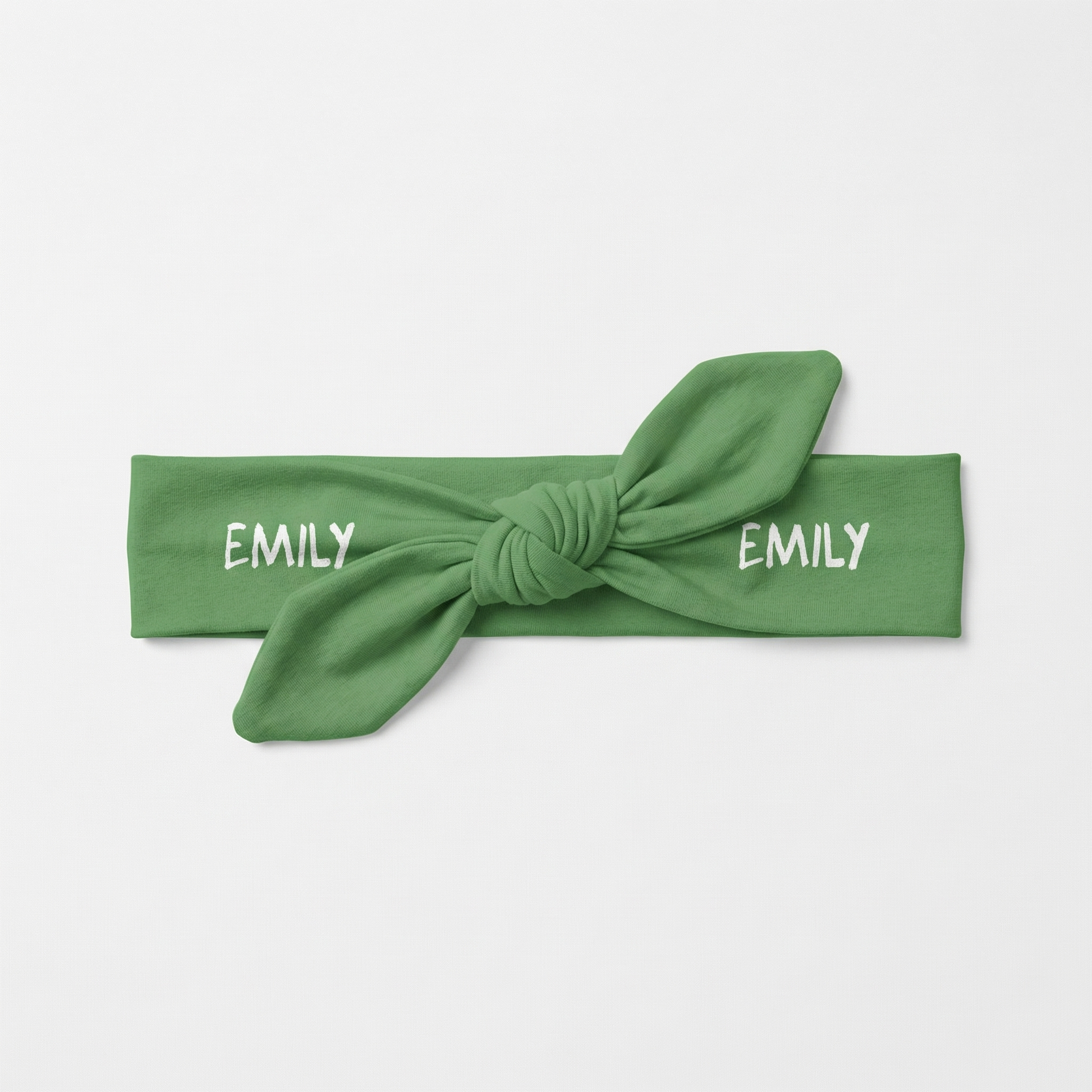 Personalized Knotted Headband in Emerald Green
