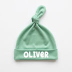 Personalized Knotted Hat in Coastal Aqua