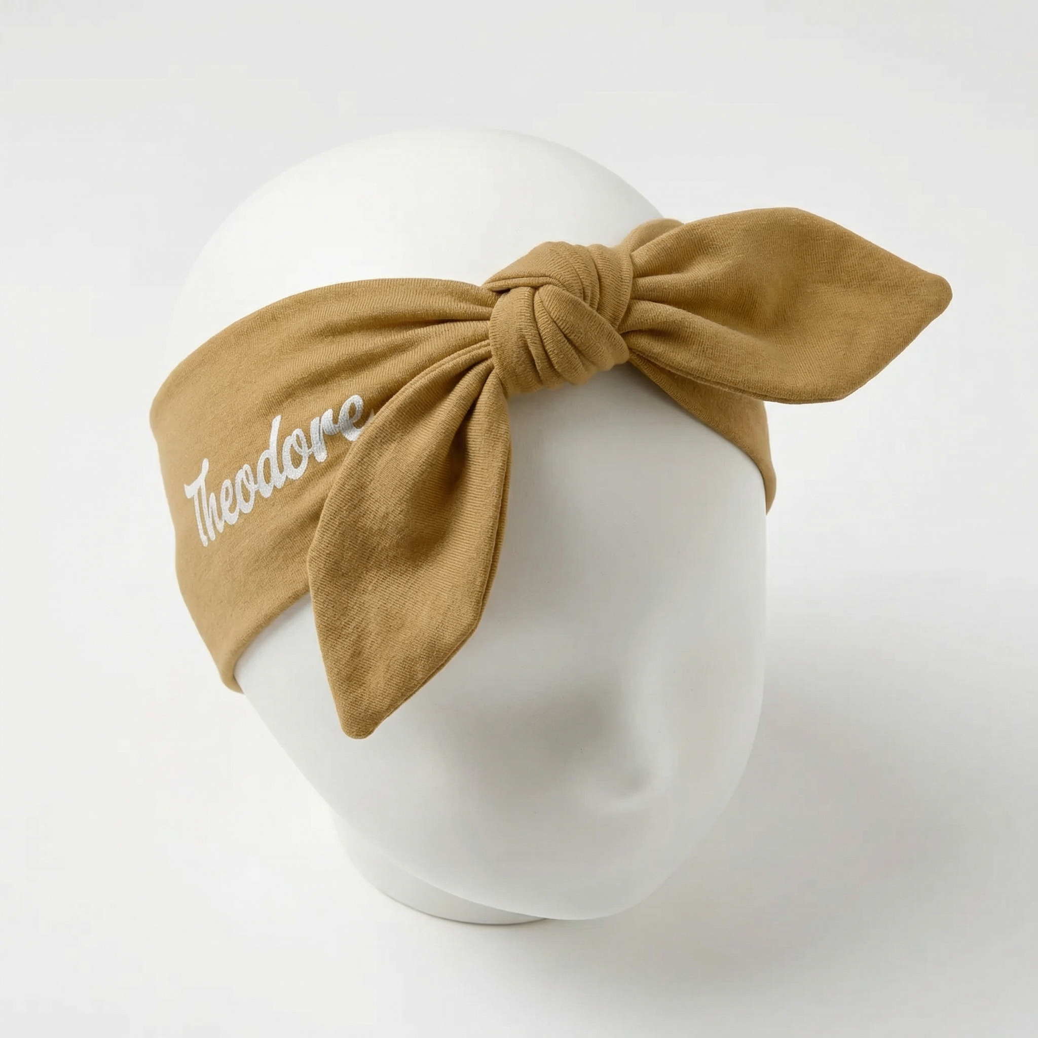 Personalized Knotted Headband in Coffee