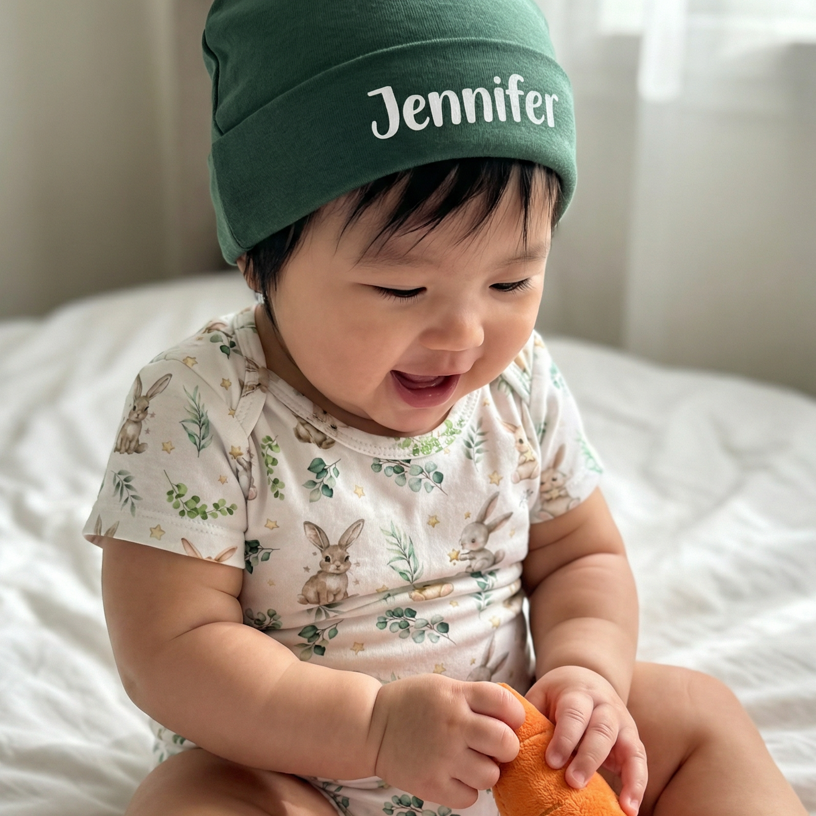 Personalized Beanie in Evergreen