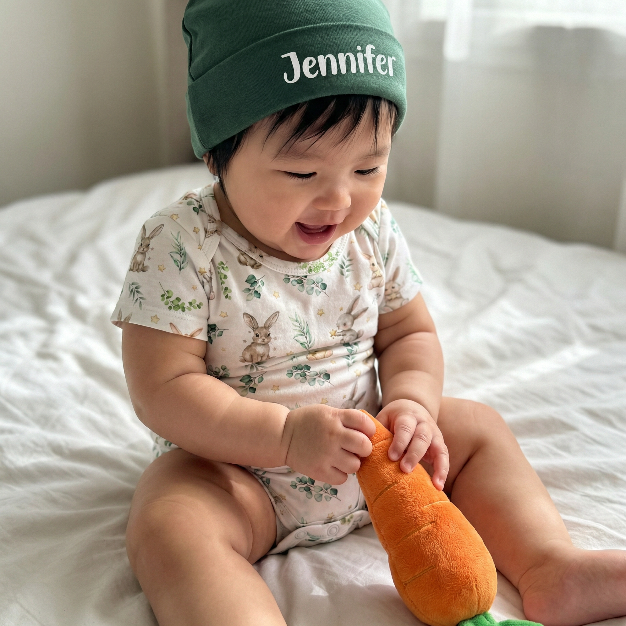 Personalized Beanie in Evergreen