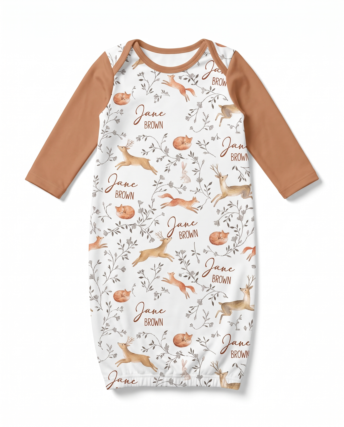 Personalized Baby Sleep Gown in Forest Besties