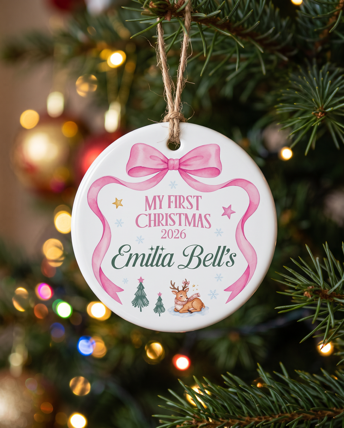 Personalized Ceramic Ornament in North Star