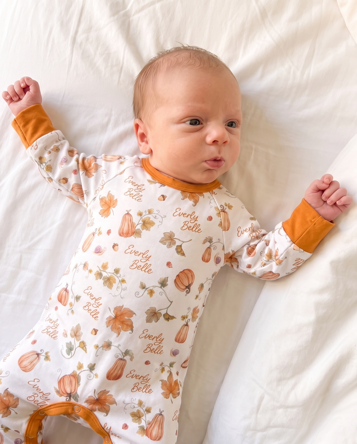 Personalized Long-sleeved Snap Romper in Enchanted Vine