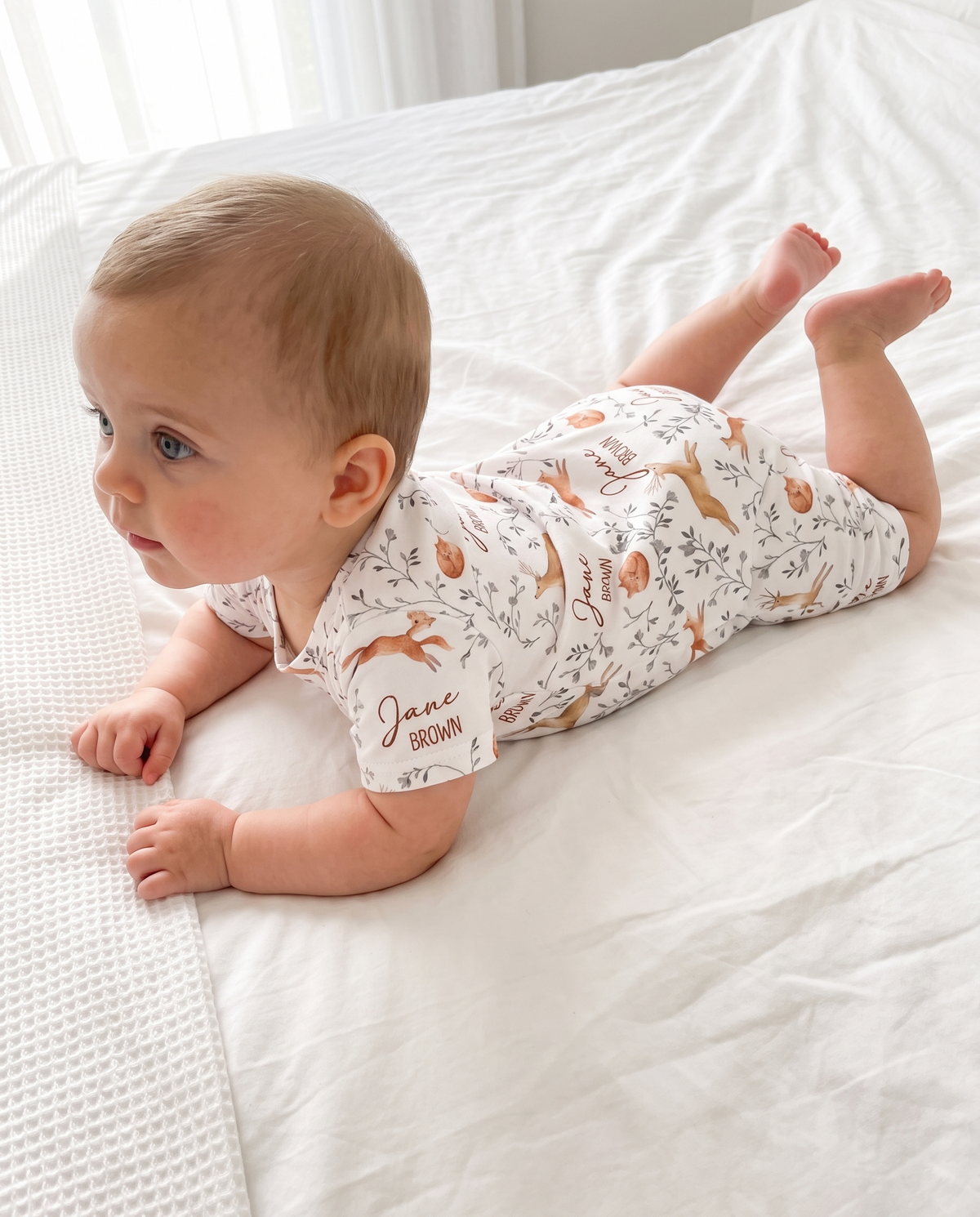 Personalized Snap Romper in Forest Besties