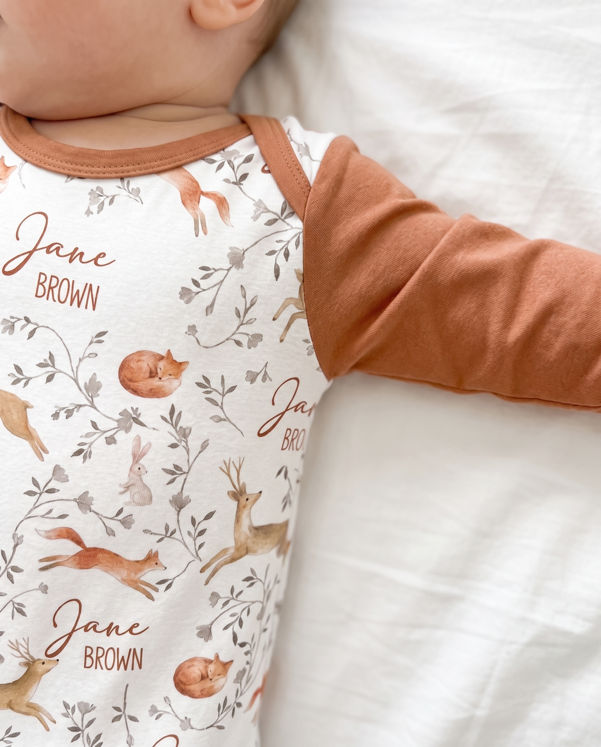 Personalized Baby Sleep Gown in Forest Besties