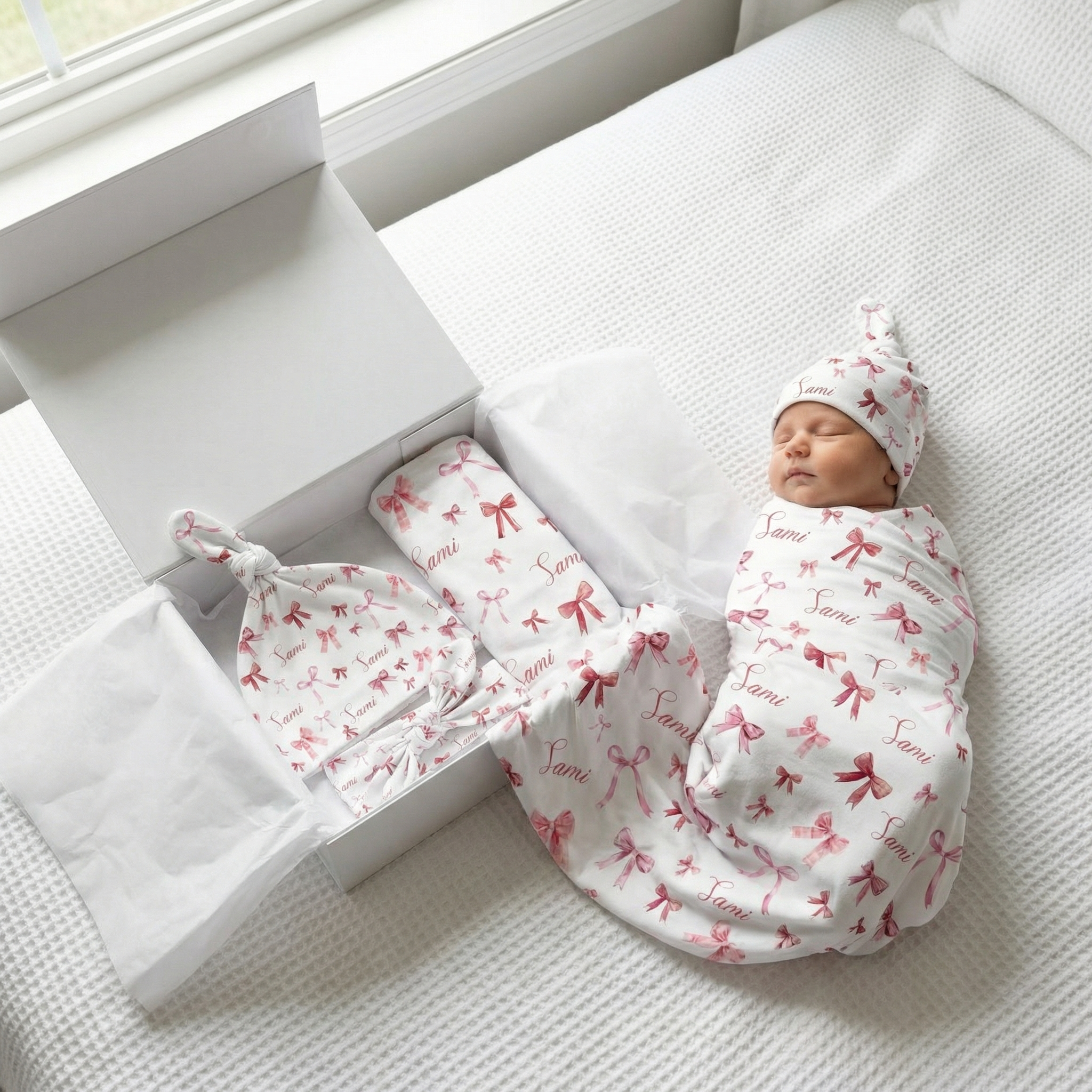 The Ultimate Baby Gift Set in White Coquette Bow