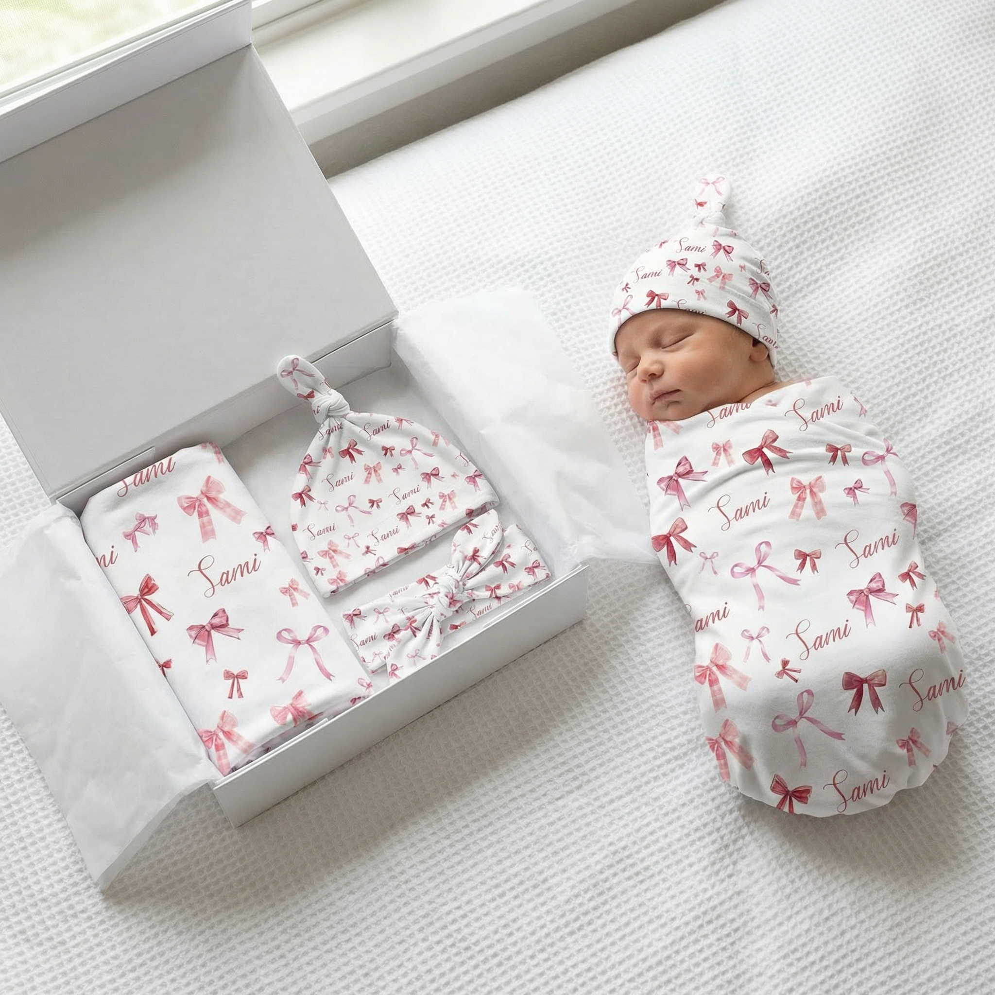 The Ultimate Baby Gift Set in White Coquette Bow