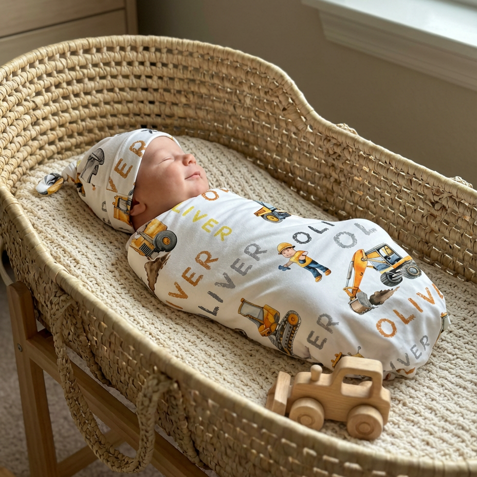 Personalized Swaddle in Truck