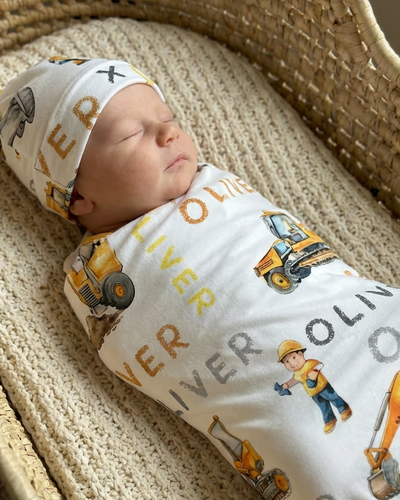 Personalized Swaddle in Truck
