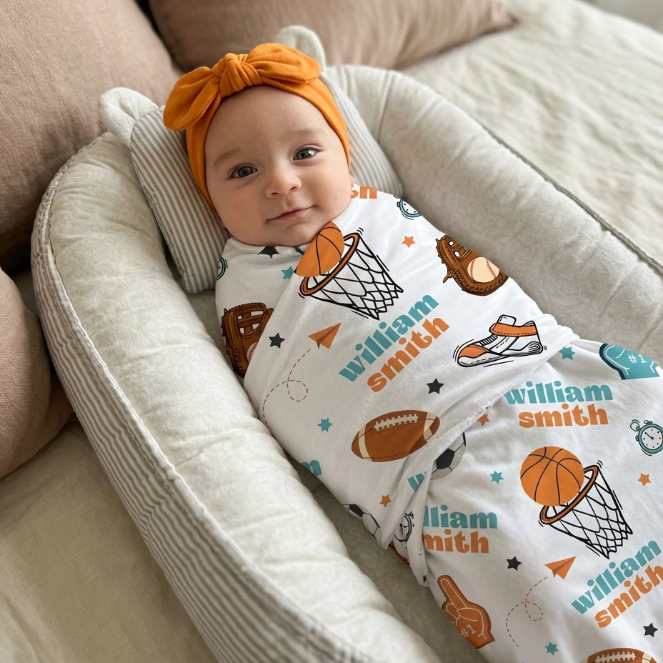 Personalized Swaddle in Half Time