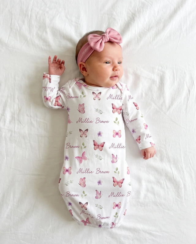 Personalized Sleep Gown in Pink Butterfly