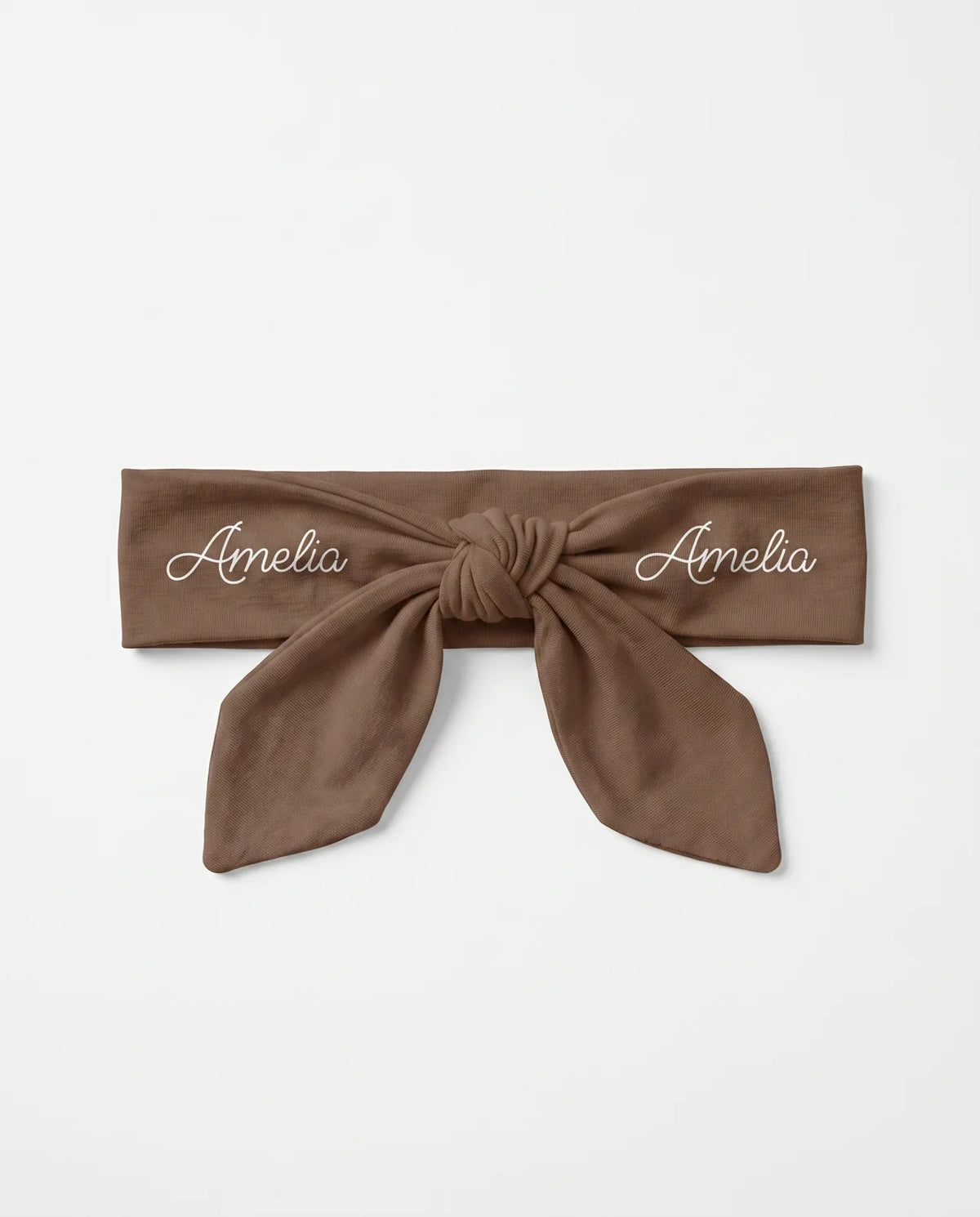 Personalized Knotted Headband in Brown