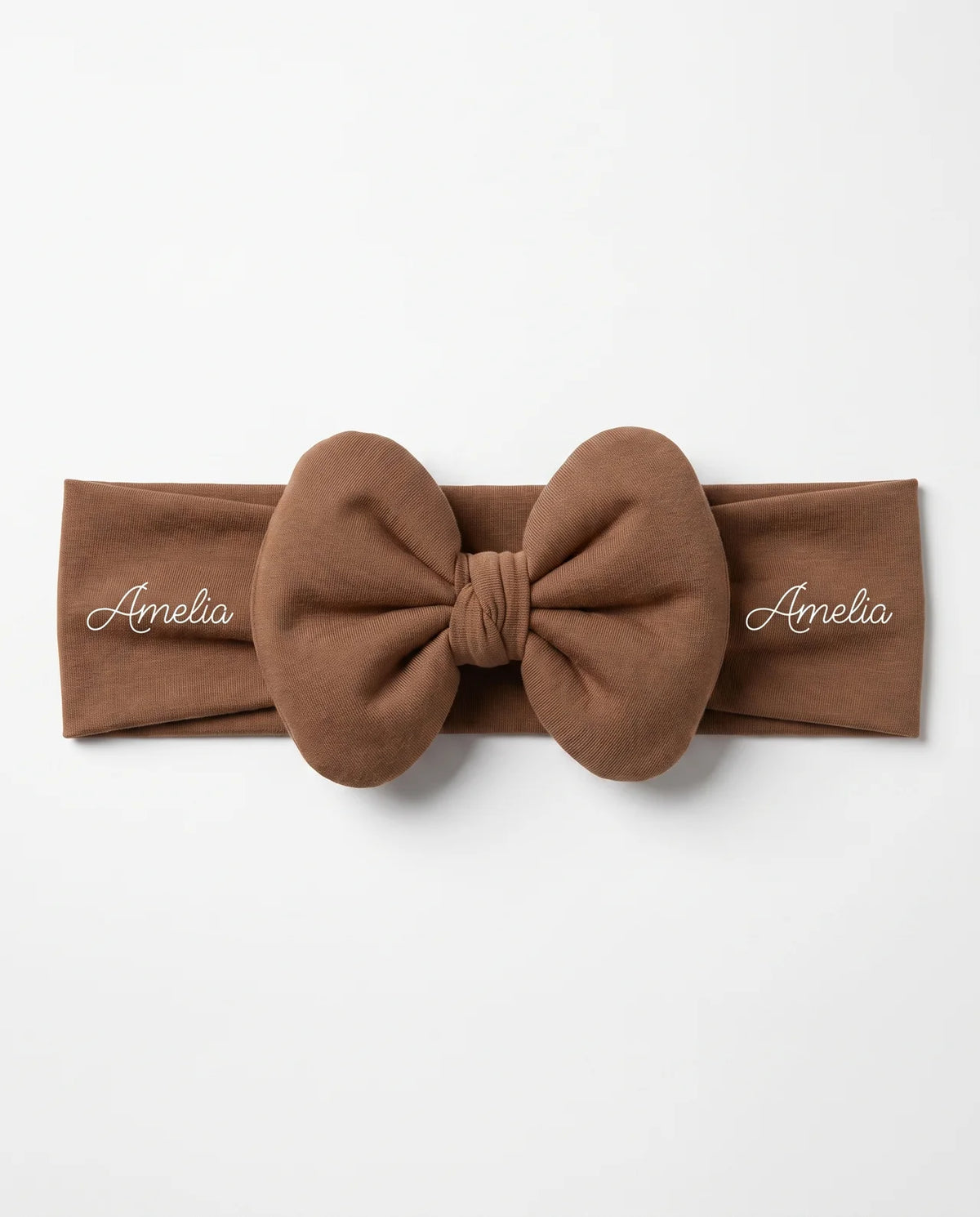 Personalized Bow Headband in Brown